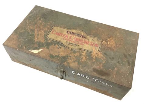 1930s carburetor tool kit metal box|VINTAGE CARTER CARBURETOR METAL TOOL BOX .